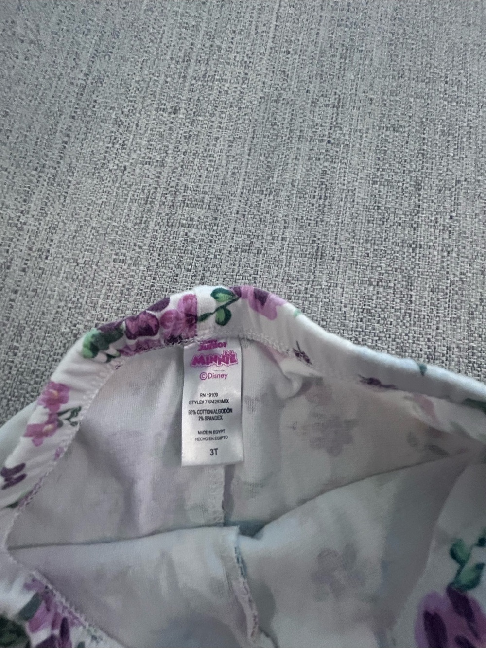Disney Kids Minnie Mouse Purple Floral Set. Size 3T - Picture 7 of 8
